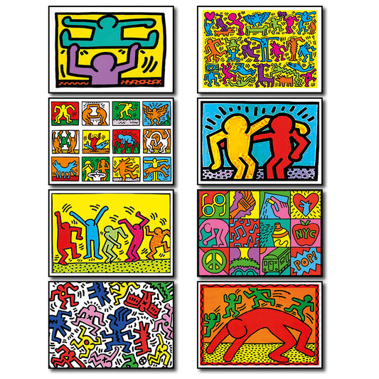 Keith Haring Graffiti Pop Art Fridge Magnets | Set of 8 | No.1