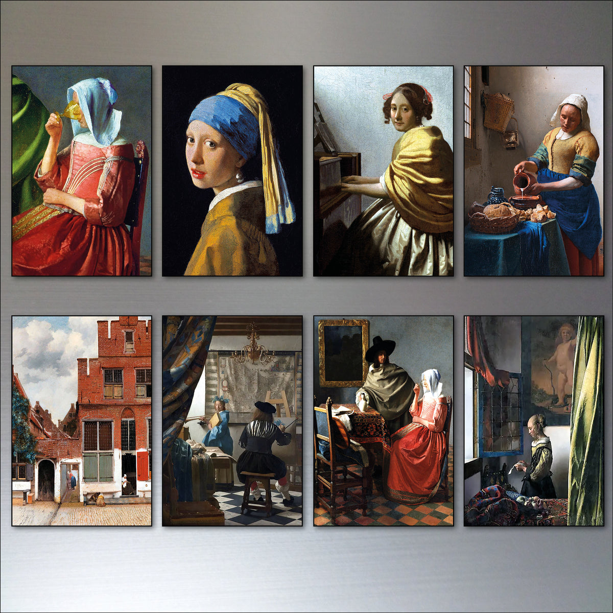 Johannes Vermeer Dutch Master Painting Fridge Magnets Set of 8 | Fine Art Gift