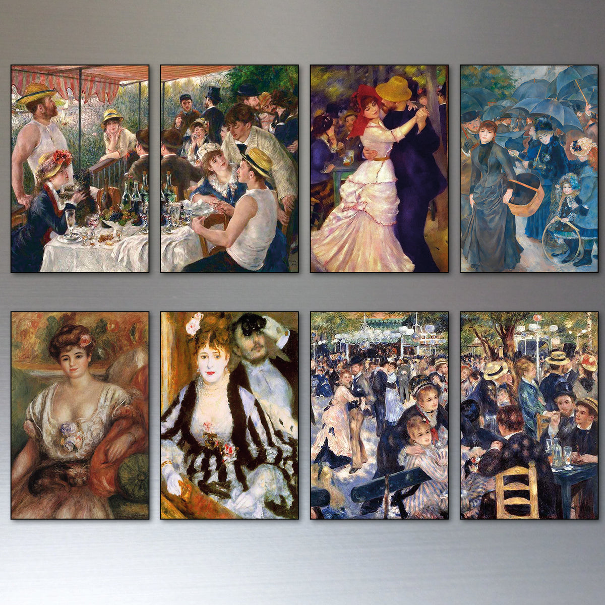 Renoir Impressionist Art Paintings | Set of 8 Fridge Magnets