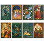 Vintage Indian Mughal Pichwai Art Fridge Magnets Set of 8 | Cultural Art Gift