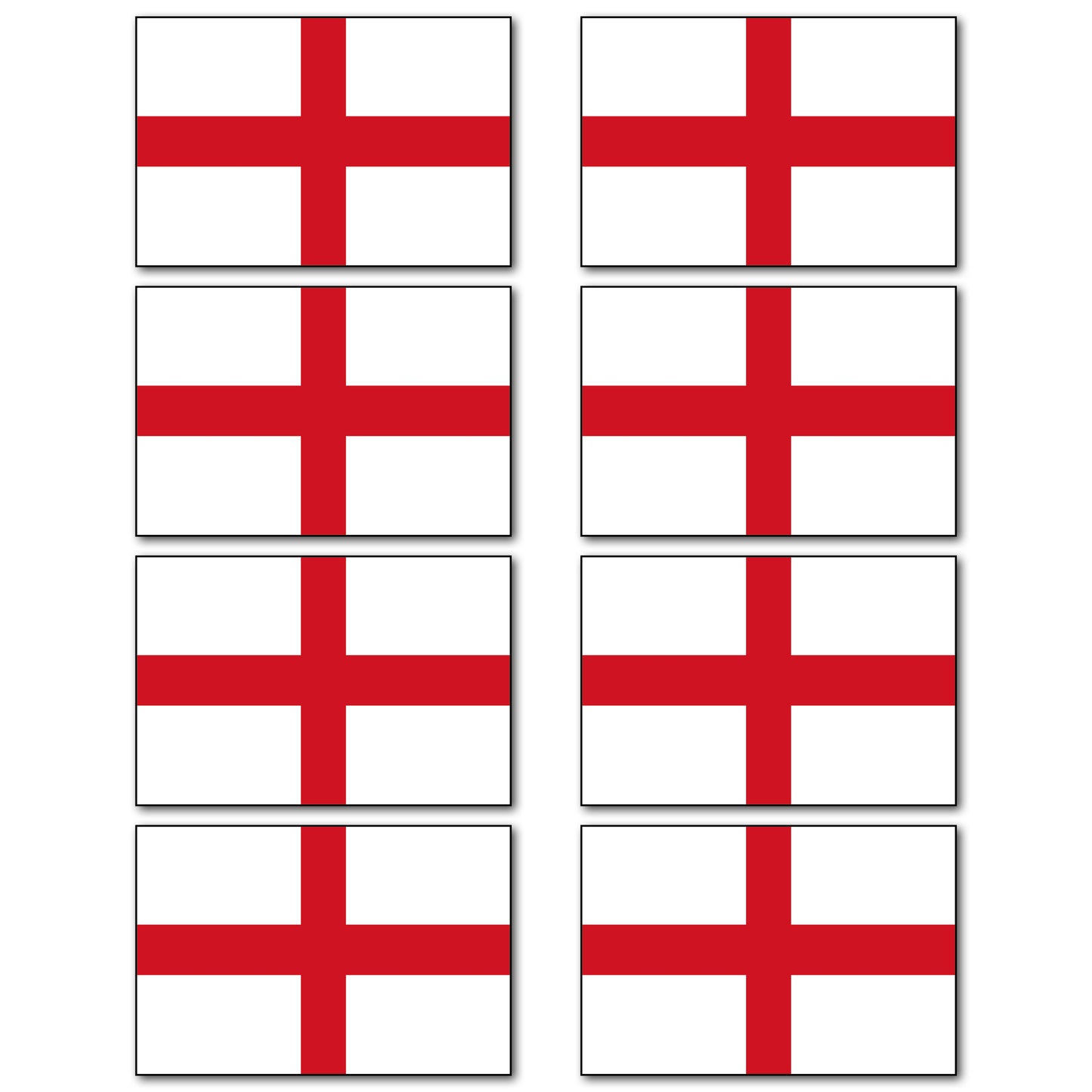 St George Cross Fridge Magnets Set of 8 | England Flag | Sports & Patriotic Gift