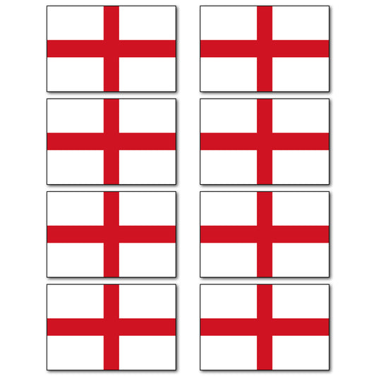 National flag of England fridge magnets set of 8