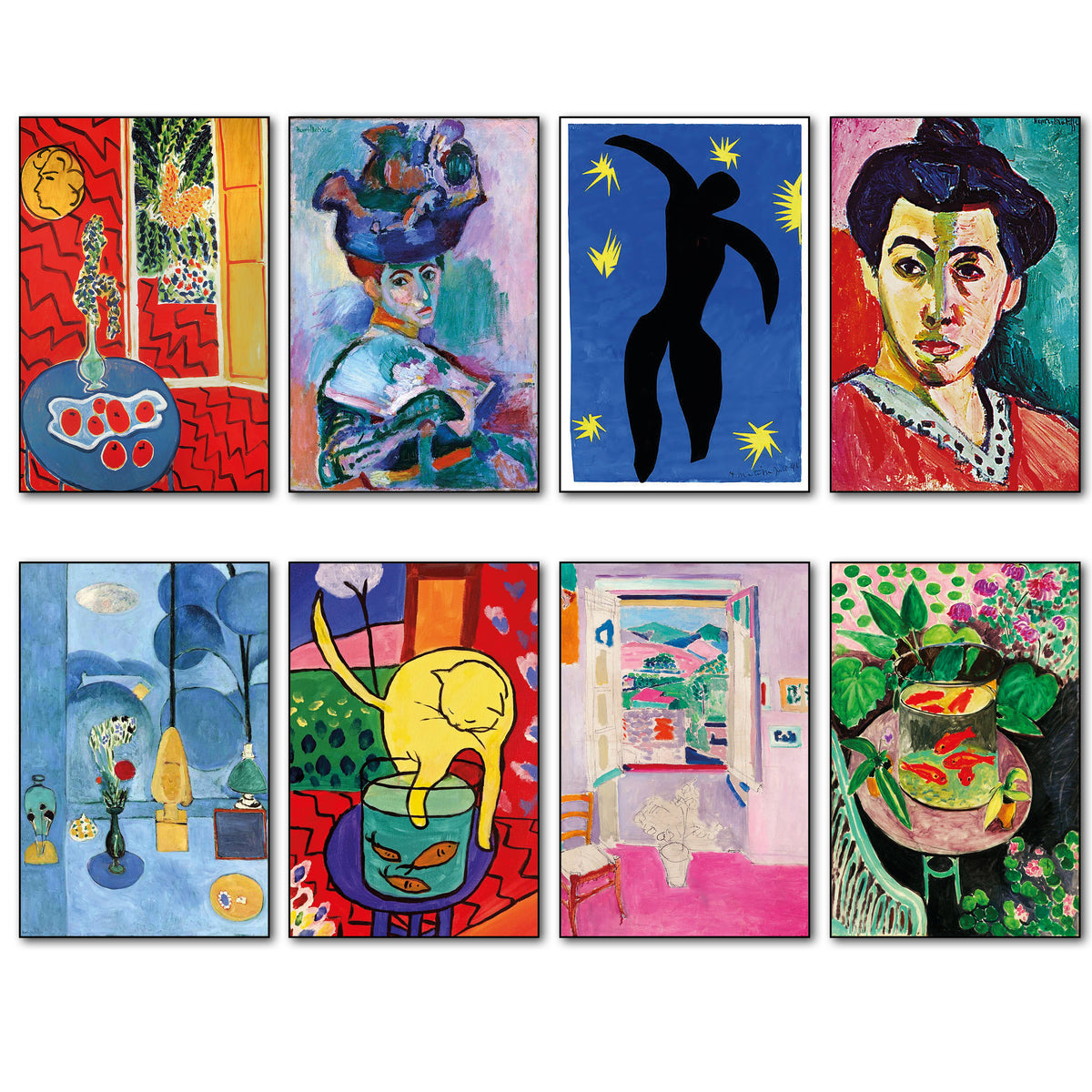 Henri Matisse Inspired Modernist Fridge Magnets | Set of 8