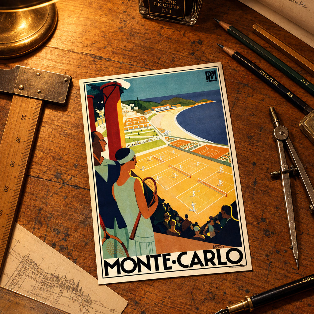 Vintage Art Deco Design & Travel Poster Postcards | Set of 8