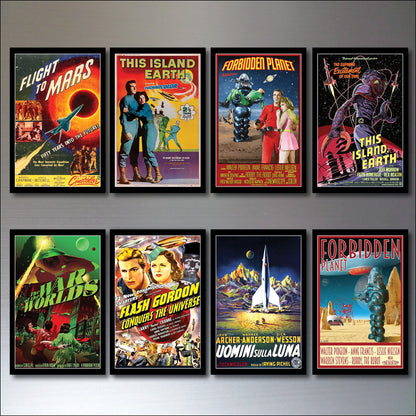 Classic B Movie Film Poster Fridge Magnets | Set of 8 | No.5