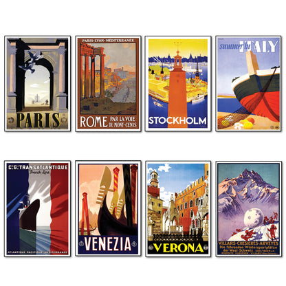 Vintage Travel Poster Fridge Magnets | Set of 8 | No.4
