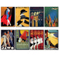 Vintage Art Deco Poster Fridge Magnets | Set of 8