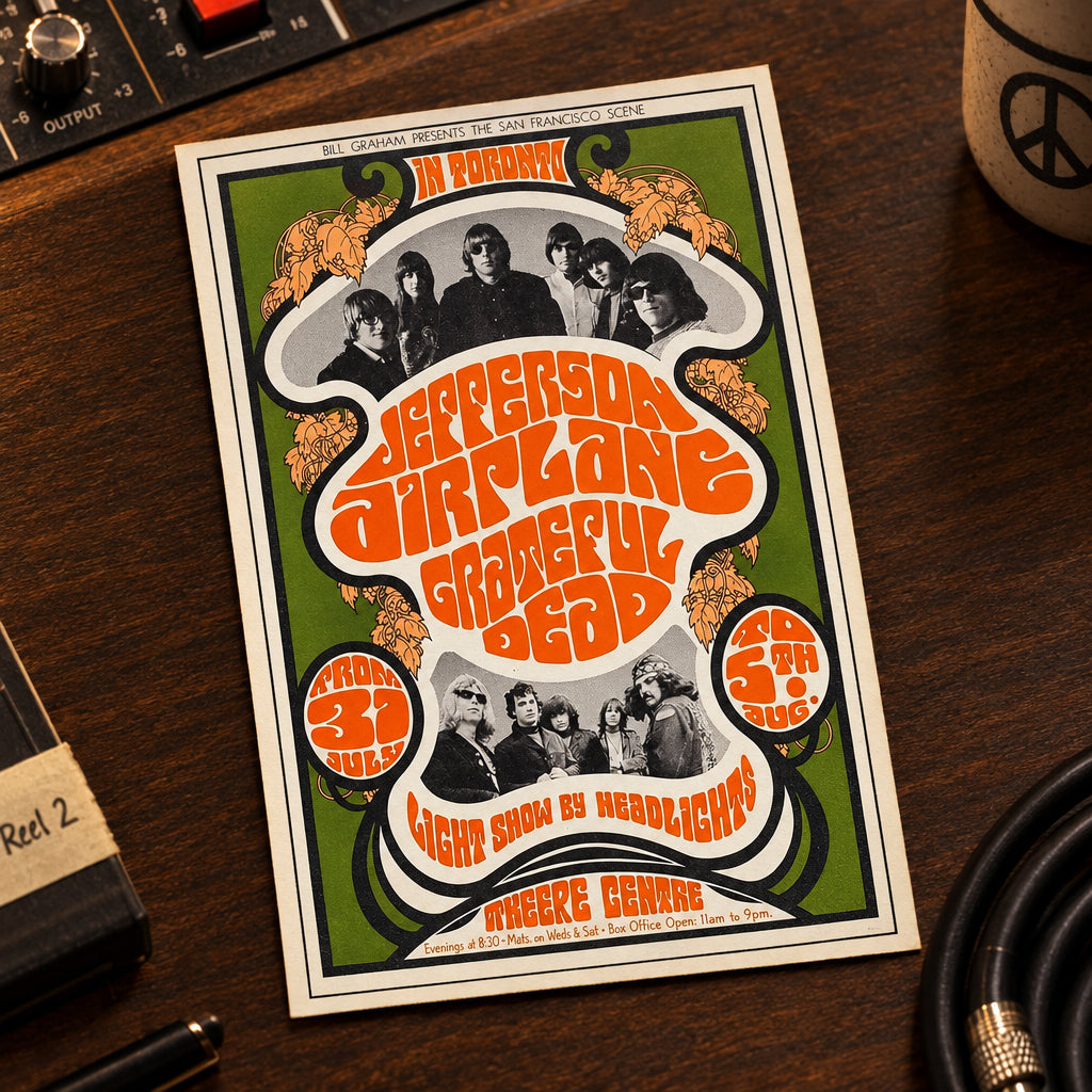 Vintage 1960s–70s Music Poster Art Postcards | Pack of 8 | No.1