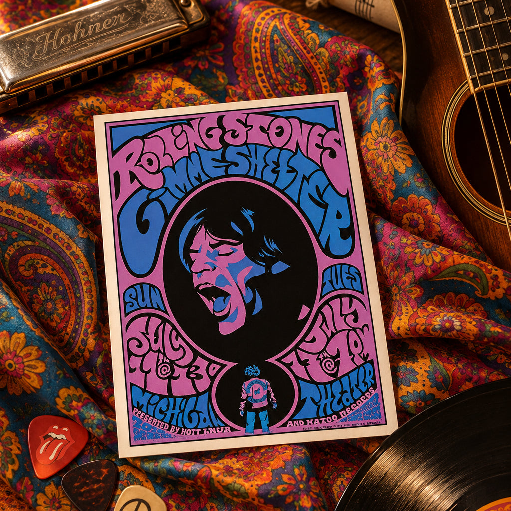 Vintage 1960s–70s Rock Music Postcards | Pack of 8 | No.1