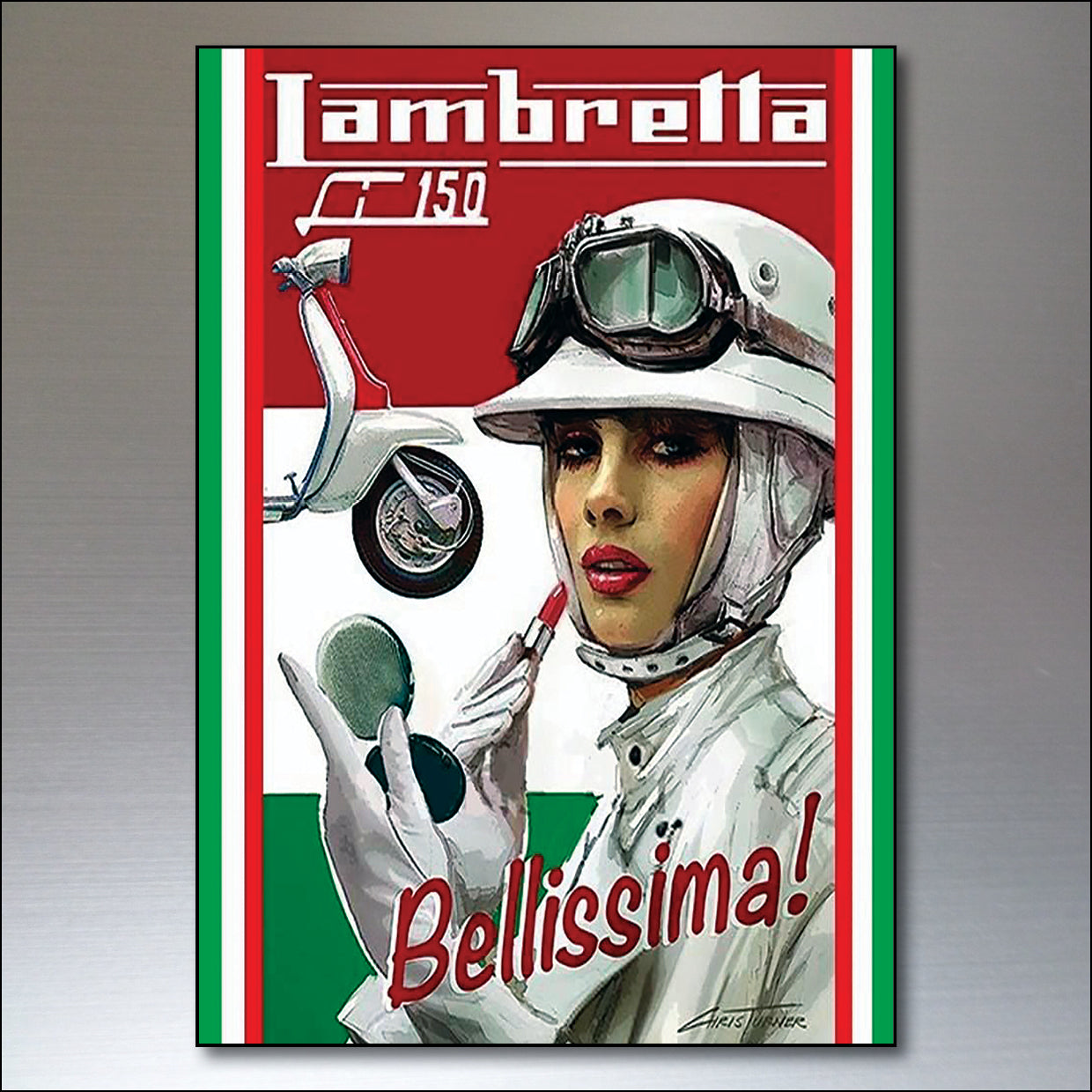Vespa & Lambretta Vintage Scooter Poster | Fridge Magnets | Set of 8