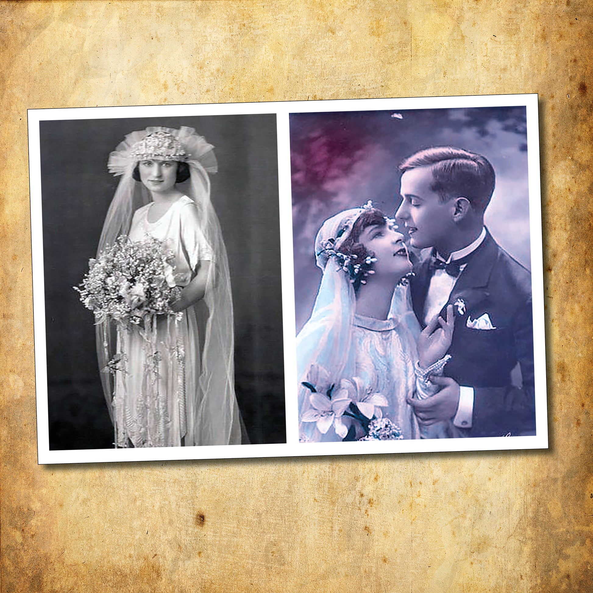 Victorian and Edwardian arts and craft self-adhesive A4 paper sheets for bride and groom-themed projects by Bubbadoodoo