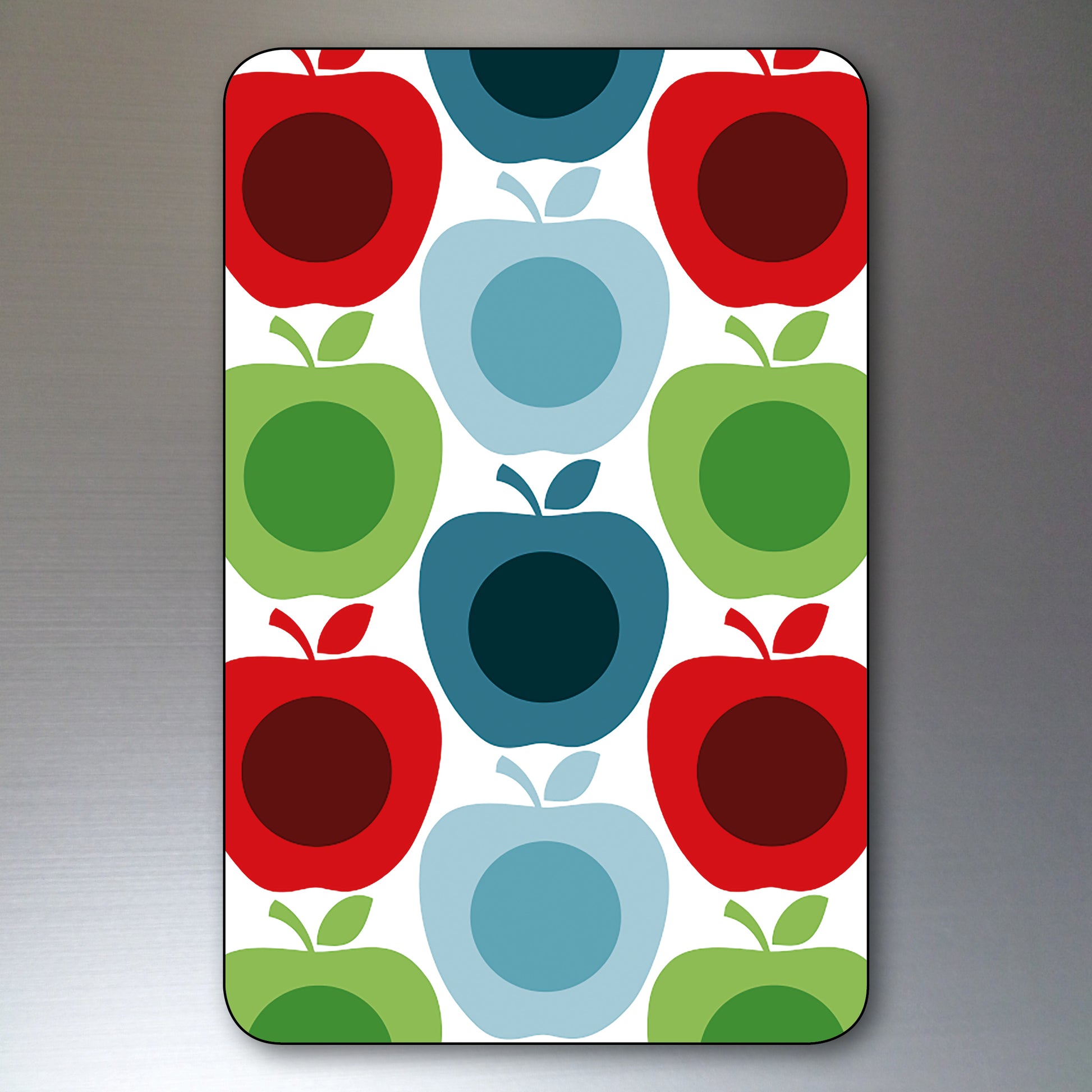 Set of 8 Bubbadoodoo floral retro mid-century style fridge magnets with rounded corners, featuring colorful vintage-inspired prints.