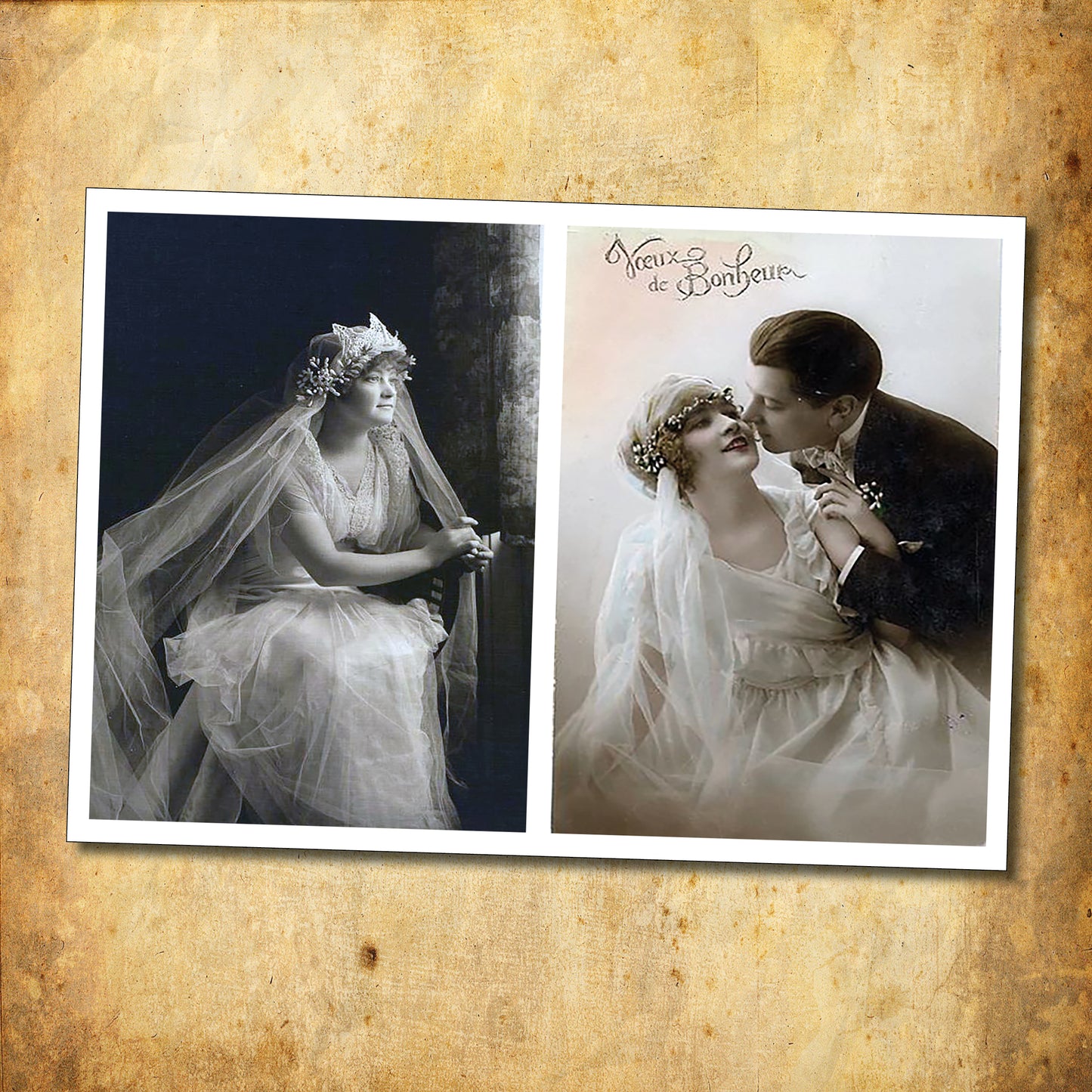 Victorian and Edwardian arts and craft bride and groom themed self-adhesive A4 paper sheets by Bubbadoodoo