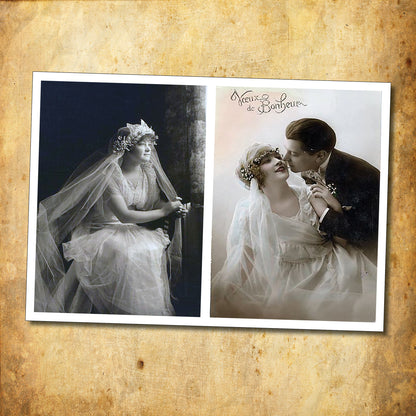 Victorian and Edwardian arts and craft bride and groom themed self-adhesive A4 paper sheets by Bubbadoodoo