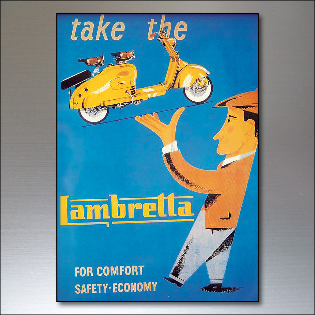 Vespa & Lambretta Vintage Scooter Poster | Fridge Magnets | Set of 8