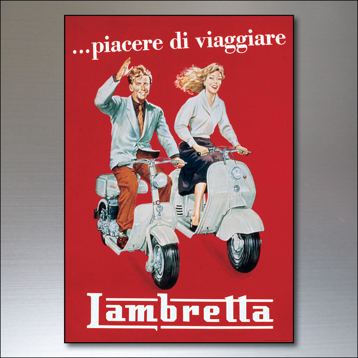Vespa & Lambretta Vintage Scooter Poster | Fridge Magnets | Set of 8