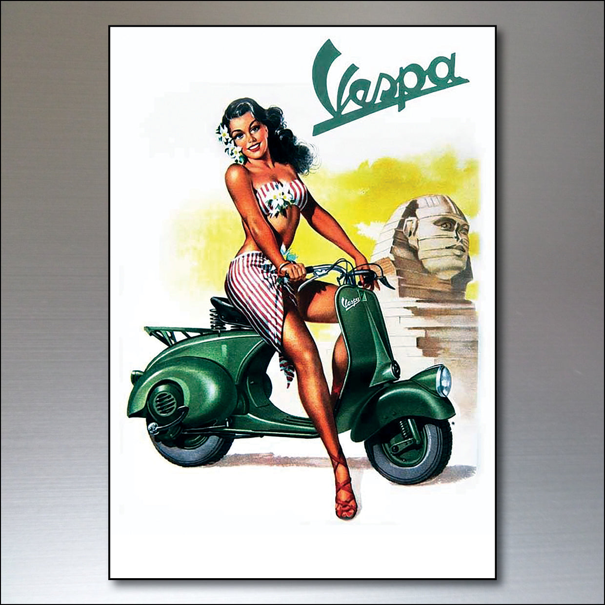 Vespa & Lambretta Vintage Scooter Poster | Fridge Magnets | Set of 8