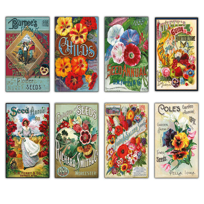 Vintage Botanical Seed Packet Fridge Magnets | Set of 8 | No.1