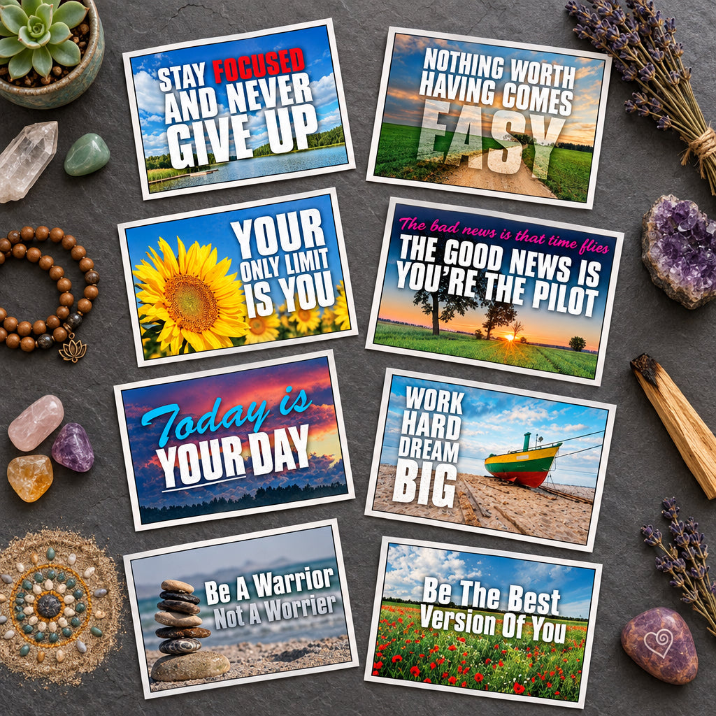Motivational Mindfulness and Positive Quotes Postcards | Pack of 8 | No.2