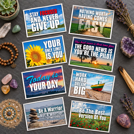 Motivational Mindfulness and Positive Quotes Postcards | Pack of 8 | No.2