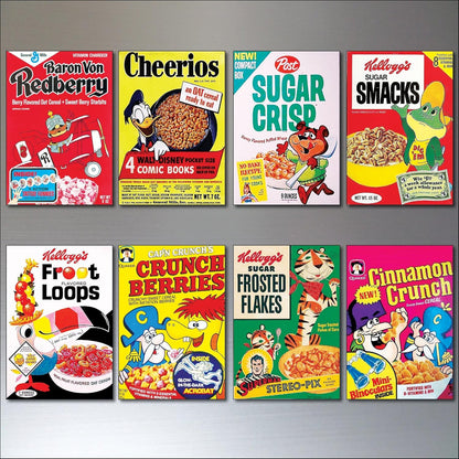 Vintage Cereal Box Fridge Magnets | Set of 8 | No.1