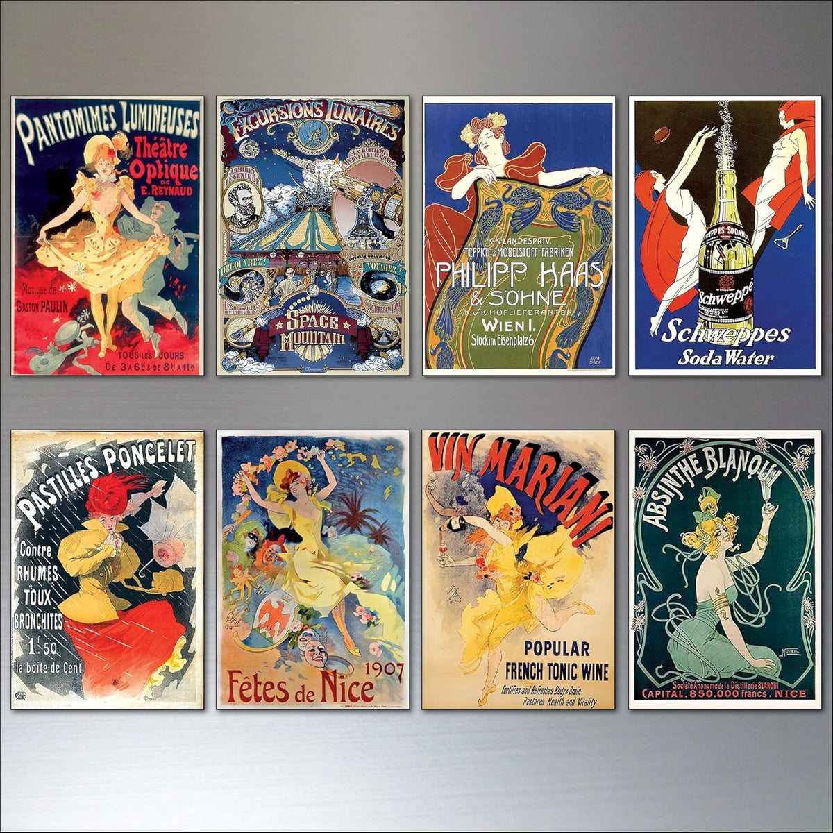 Art Nouveau Fridge Magnets | Set of 8 | No.2
