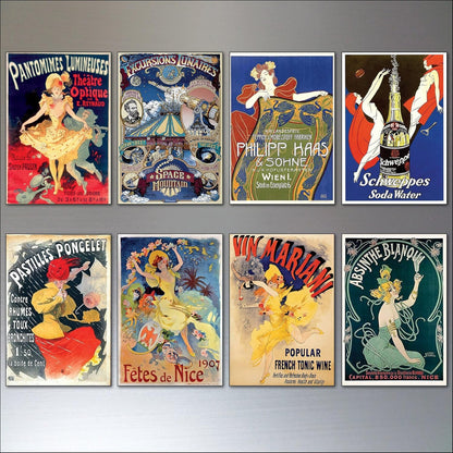 Art Nouveau Fridge Magnets | Set of 8 | No.2