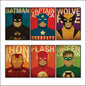 Vintage Superhero & Villain Fridge Magnets Set of 6 | Comic Book Retro Gift | No.2
