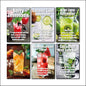 Mocktail Recipe Fridge Magnets | Set of 6 | Non-Alcoholic Drinks Recipe Gift | No.1