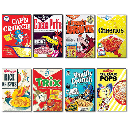 Vintage Cereal Box Fridge Magnets | Set of 8 | No.2