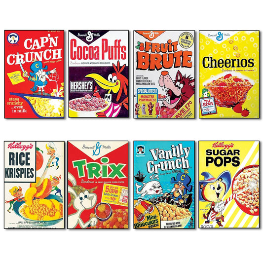 Vintage Cereal Box Fridge Magnets | Set of 8 | No.2