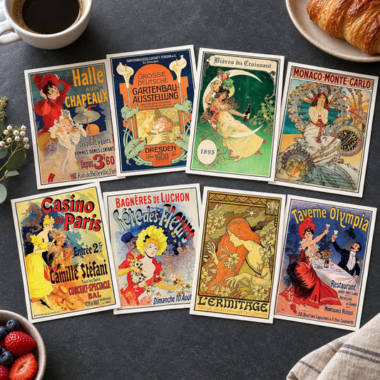 Art Nouveau Design, Illustration & Painting Postcards | Pack of 8 | No.2