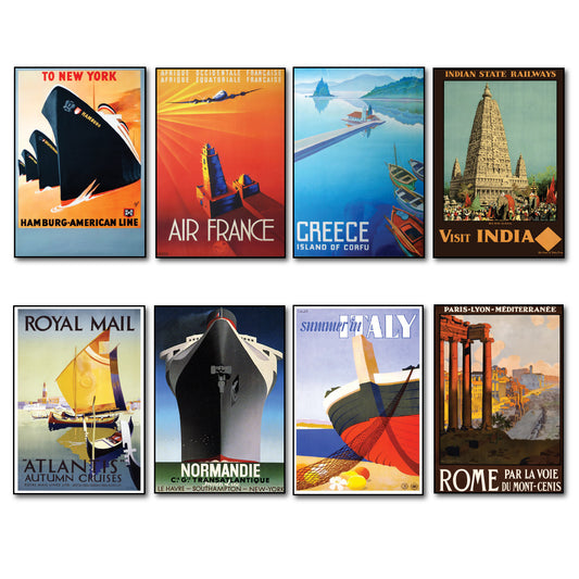 Vintage Travel Poster Fridge Magnets | Set of 8 | No.5