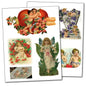 Valentine's Day Victorian Illustrations | 2 Self-Adhesive A4 Gloss Craft Sheets | No.2