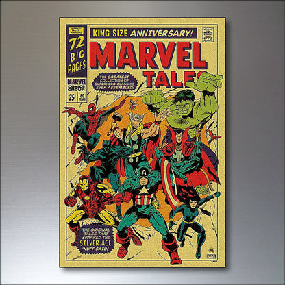 Vintage Superhero & Villain Comic Fridge Magnets | Set of 8