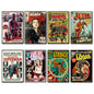 Vintage Superhero & Villain Comic Fridge Magnets | Set of 8