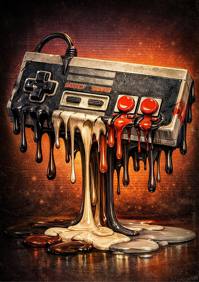 Vintage Classic Gaming NES Controller Print | Art Print | No.2