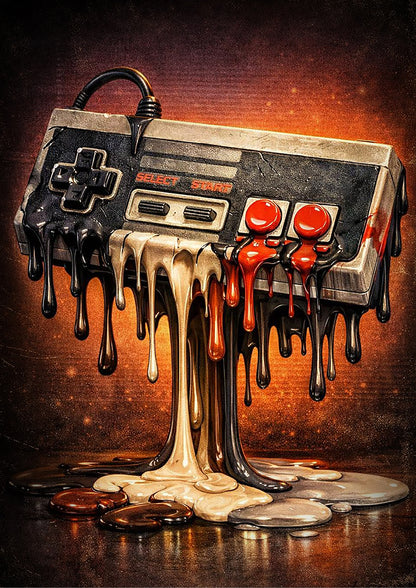 Vintage Classic Gaming NES Controller Print | Art Print | No.2