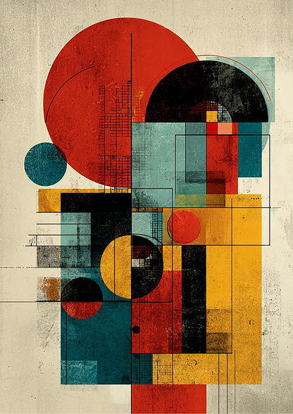 Abstract Modernist Poster Painting | A3 Luxury Satin Print | No.1