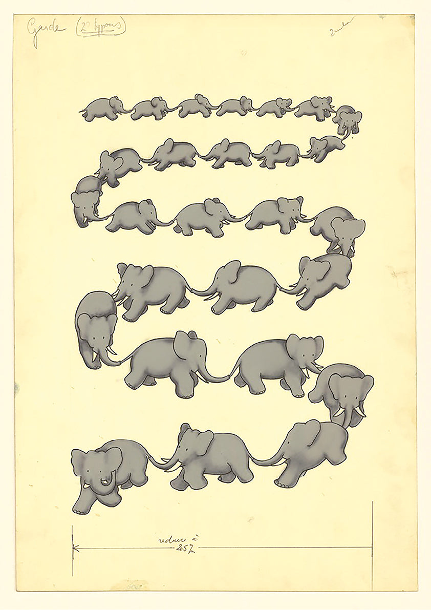Babar the Elephant A3 Luxury Satin Art Print | Classic Children's Illustration | No.1