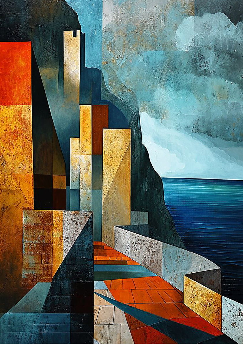 Abstract Modernist Poster Painting | A3 Luxury Satin Print | No.2
