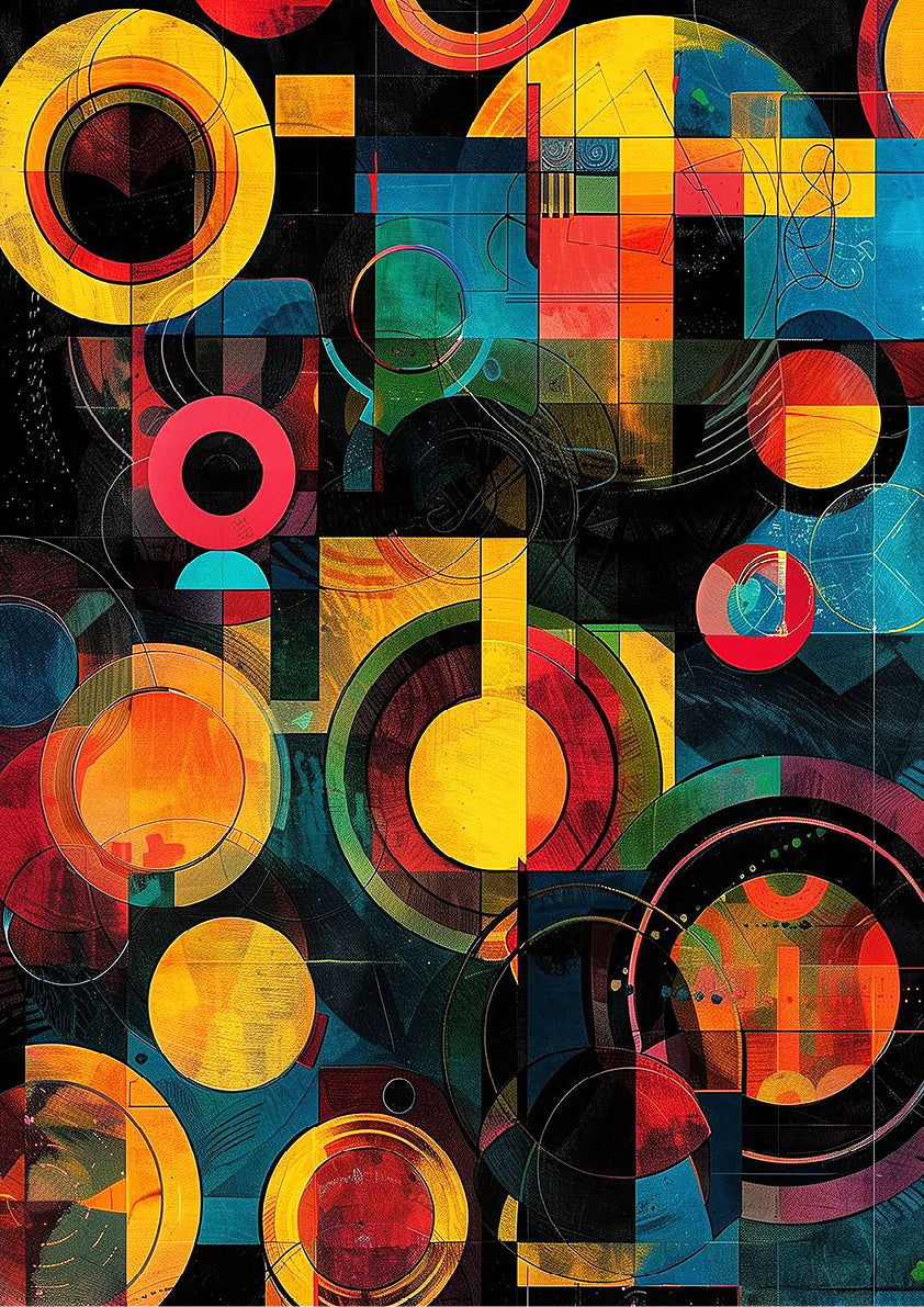 Abstract Modernist Poster Painting | A3 Luxury Satin Print | No.3