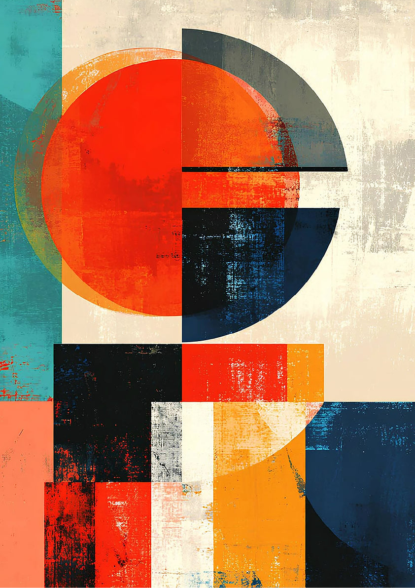 Abstract Modernist Poster Painting | A3 Luxury Satin Print | No.4