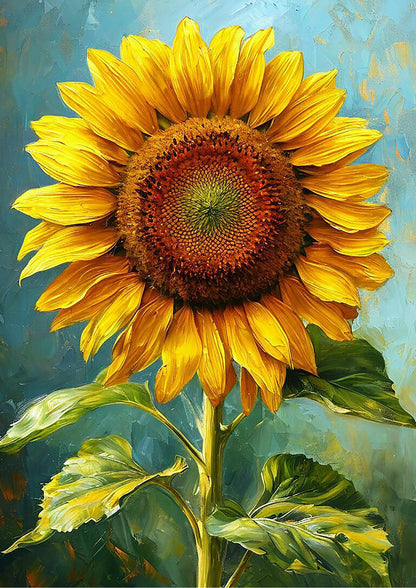 Vintage Art Sunflower Painting | A3 Satin Print | No.4