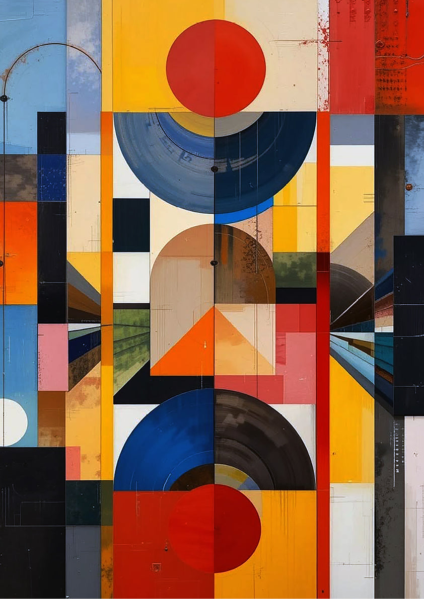 Abstract Modernist Poster Painting | A3 Luxury Satin Print | No.5