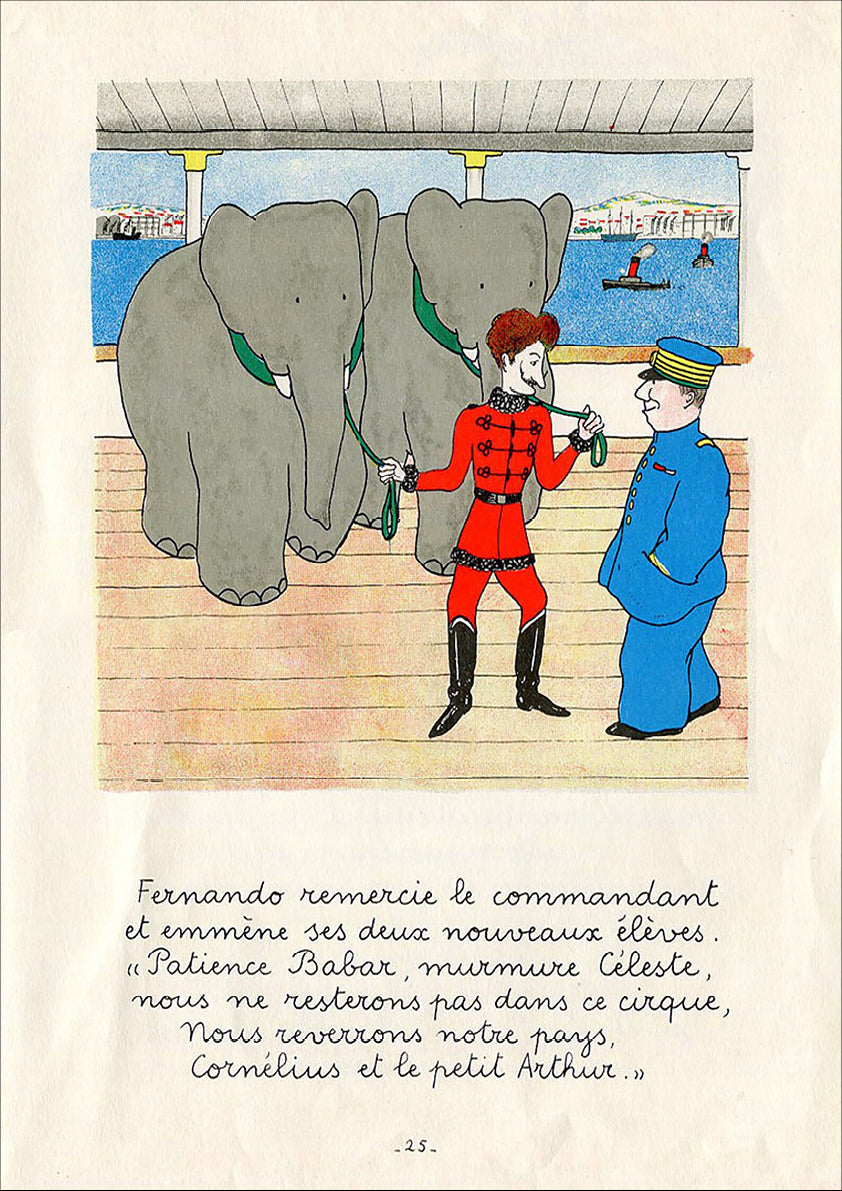 Babar the Elephant Satin Art Print | Children's Illustration | No.5