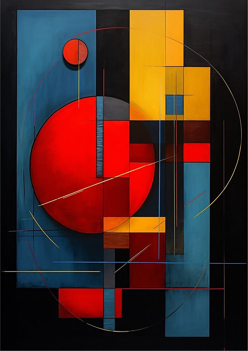 Abstract Modernist Poster Painting | A3 Luxury Satin Print | No.6