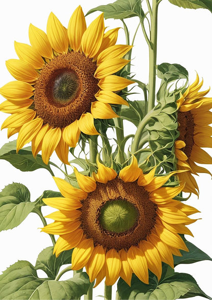 Vintage Sunflower Painting | A3 Satin Print | No.6
