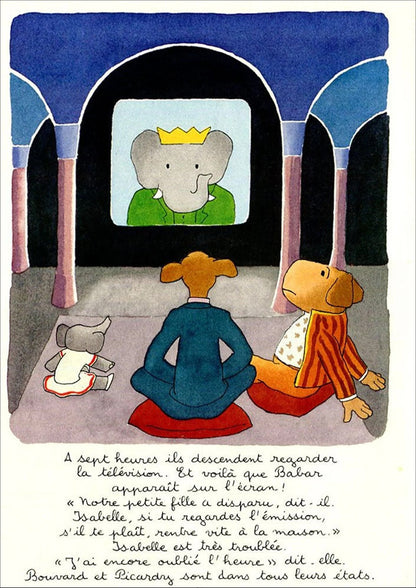 Babar the Elephant A3 Luxury Art Print | Classic Children's Illustration | No.8