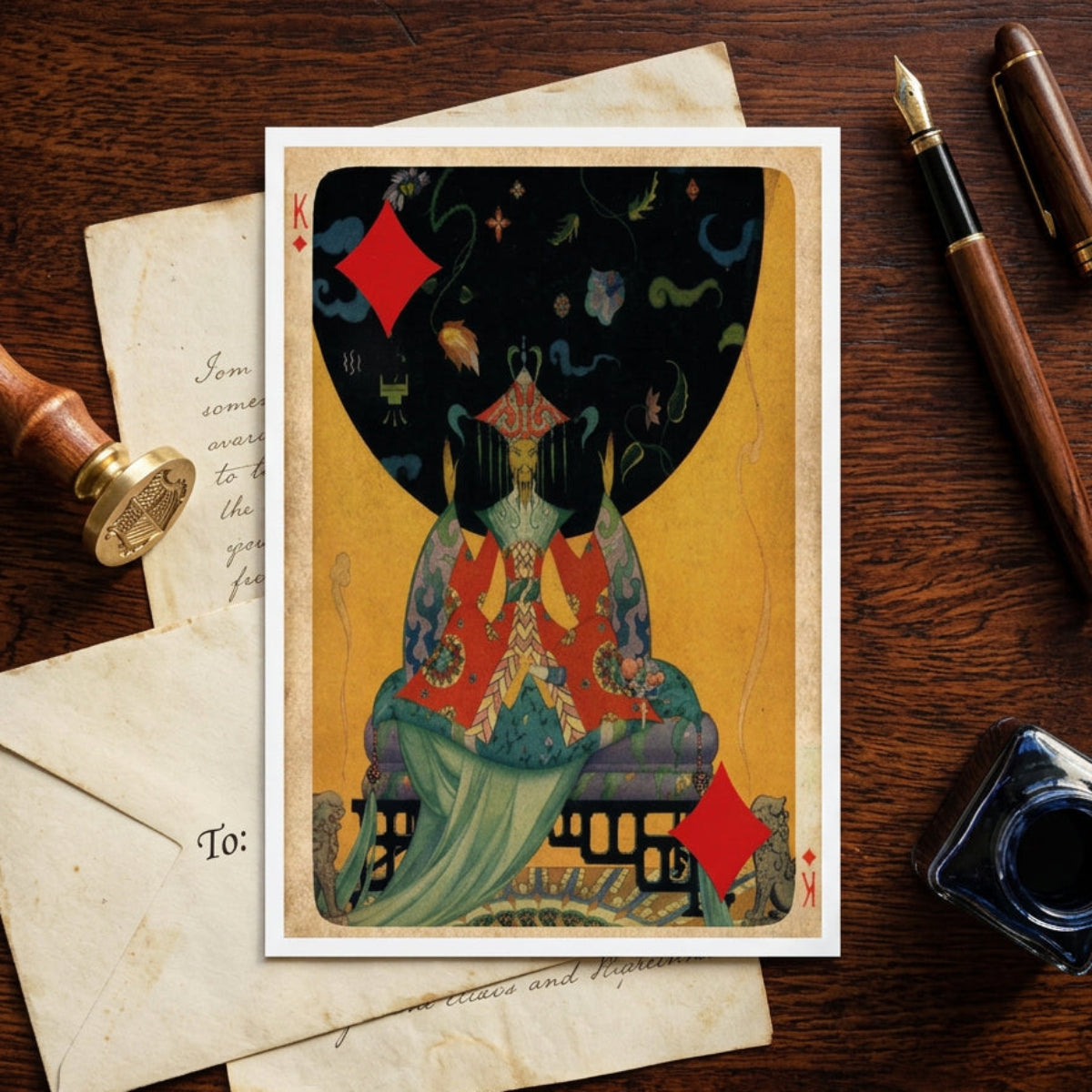Vintage Eastern Art Playing Cards Mystical & Cosmic Postcards | Pack of 8 | No.3